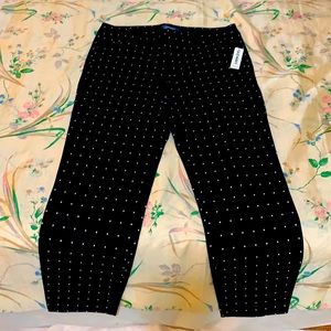 NWT Black Diamond Print Skinny Ankle Pants